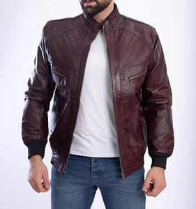 Chaqueta de Cuero Genuino para Hombre, Diseño Personalizado con Logotipo OEM, Cierre de Cremallera, Estilo Motero, Alta Calidad, a la Moda, Venta al Por Mayor - Product Image 1