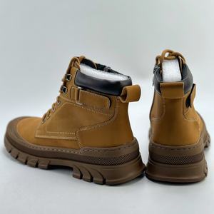 Bottes imperméables de haute qualité, style anglais classique, à semelle épaisse, avec lacets antidérapants, pour hommes, mi-mollet, chaussures de travail pour extérieur - Product Image 4