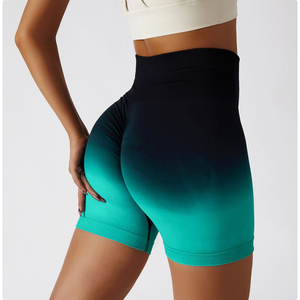 Pantalones cortos de gimnasio de Yoga de cintura alta sin costuras para mujer, transpirables, de secado rápido, ecológicos, de poliéster/Spandex - Product Image 2
