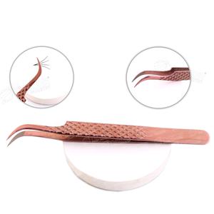 Pinzas para pestañas de acero inoxidable duraderas más vendidas Agarre de diamante no corrosivo Punta de fibra puntiaguda Etiqueta privada Herramienta para cejas - Product Image 4