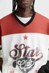 เสื้อกีฬาทีมฟุตบอลสไตล์สตรีทย้อนยุคเสื้อเจอร์ซีย์เล่นฟุตบอลสไตล์อเมริกันวินเทจโอเวอร์ไซส์ผ้าเจอร์ซีย์กันแดดซีดจางสำหรับผู้ชาย - Product Image 3