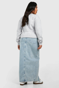 Jupe courte en jean taille haute pour femme, style décontracté d'été, avec fermeture éclair, fente haute, coupe trapèze, bleu délavé - Product Image 5