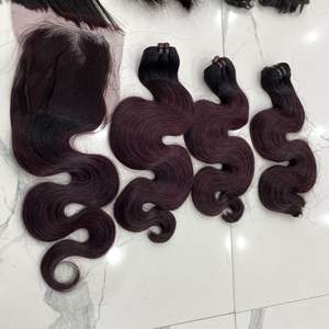 Extensiones de cabello Remy con reflejos rubios y ondas del cuerpo Cabello humano vietnamita alineado con cutícula de un solo donante para hacer pelucas - Product Image 4