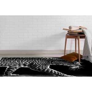 Tapis imprimé léopard moderne : fin, facile à nettoyer, décoratif, tapis fin non tissé - Product Image 4