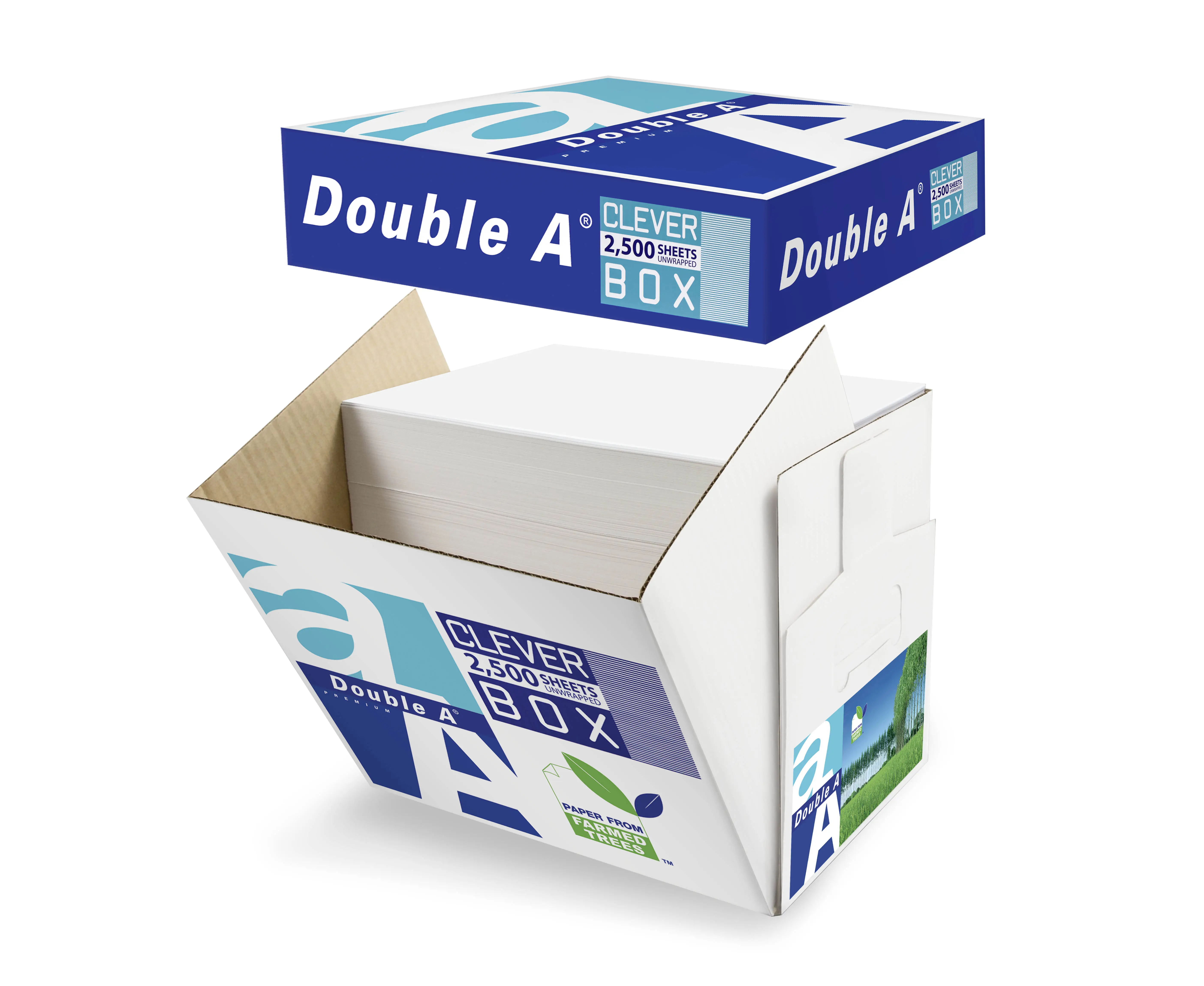 ダブルA4連プレミアム品質コピー用紙500枚/連5連/オフィス用ボックス工場サプライヤーウールパルプ80gsm紙