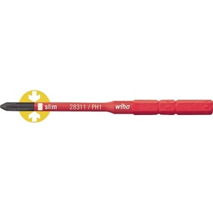 Pour tournevis électrique WIHA SlimBit PH 2 x 75 mm à lame interchangeable, isolé VDE - Product Image 1