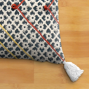 100% Handmade Jaipuri Print Cushion Covers <b>Black</b> White Embroidered Geometric <b>Pillows</b> for Home Living Room Decor Disposable - Product Image 4