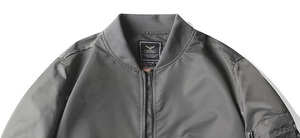 Blouson d'aviateur d'hiver en satin matelassé pour hommes style aviateur avec fermeture à glissière et toile décontractée Service OEM comprenant le logo - Product Image 3
