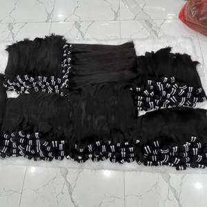 Extensiones de cabello humano vietnamita negro recto Natural sin procesar extremos súper doblemente alineados con cutícula para hacer pelucas - Product Image 5