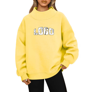Sudaderas Personalizadas para Mujer, Estilo Vintage, Lavado Ácido, Cuello Redondo, Transpirables, Suaves, Manga Larga con Hombros Caídos, Insignia OEM - Product Image 6