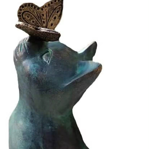 Escultura de gato y mariposa antigua jugando, figurita decorativa sólida, decoración Interior para el hogar, esculturas de animales, decoración interior - Product Image 1