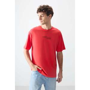 เสื้อยืดพิมพ์ลาย Fiesta ทรงโอเวอร์ไซส์ ผ้าฝ้าย 100% สำหรับผู้ชาย ยี่ห้อ Air Jones เนื้อผ้านุ่มหนา - รุ่น 88361 สำหรับใส่ลำลอง - Product Image 1
