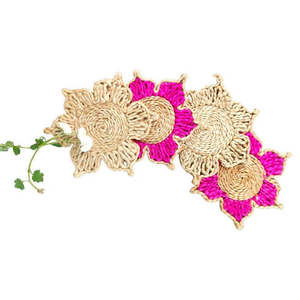 Posavasos de té de 6 pulgadas hechos a mano de Mukherjee Handicrafts (Juego de 4) Disfrute de los accesorios de decoración de mesa de yute de belleza Natural - Product Image 6