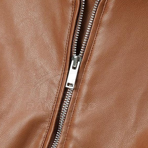 Chaqueta Bomber de Cuero Premium, Elegante, Moderna, Cómoda, Chaqueta Bomber de Cuero, Moderna, Suave, Cálida, Informal - Product Image 6