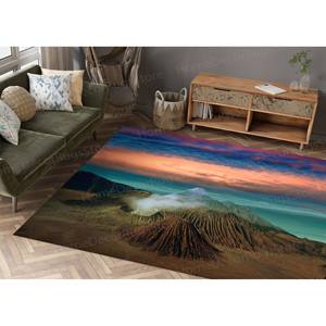 Alfombra Estampada de Bromo Volcano al Amanecer, Alfombra Suave No Tejida - Product Image 2