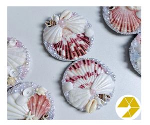 Charming Seashell <b>Mirror</b> Vietnam with Glossy Shells Compact Travel Seashell <b>Mirror</b> for Coastal Elegance Exclusive Deal Offer - Product Image 6