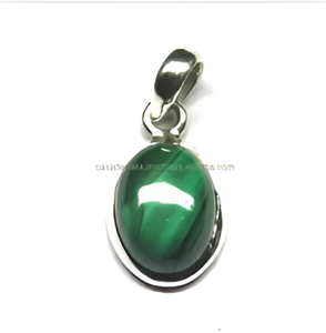 Cabujón forma ovalada malaquita piedra preciosa 925 colgante de plata esterlina hecho a mano joyería fina colgante de moda para unisex. - Product Image 2