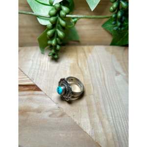 Tillie John Sonoran Gold & Sterling <b>Silver</b> <b>Statement</b> <b>Ring</b> Size 7.5 Natural Turquoise Stone Oval Cut Boho Style Everyday Wear - Product Image 4