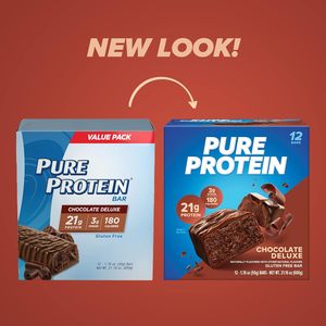 Pure Protein Chocolate Deluxe Protein <b>Bars</b> – 21g Protein, 3g Sugar, 190 Calories (12 count) - Product Image 3