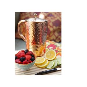 Pichet en cuivre de haute qualité pour l'eau potable Pichet de service en cuivre Pichet à couvercle de vin en cuivre avec poli brillant - Product Image 3