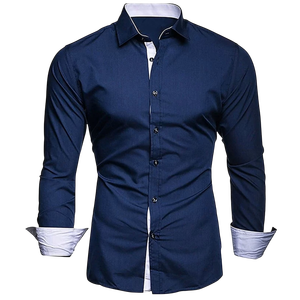 Chemise habillée homme élégante moutarde coupe ajustée 100 % coton séchage rapide respirante manches longues boutonnée formelle décontractée bureau - Product Image 4