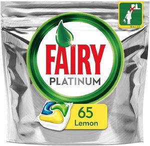 3 Paquetes de Cápsulas para Lavavajillas Fairy Platinum con Aroma a Limón, 65 por Paquete (195 Tabletas) - Product Image 1