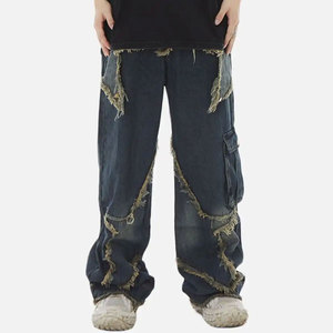 Pantalones holgados de estilo con cremallera para hombre, pantalones holgados ligeros hechos en fábrica, pantalones holgados de Material de algodón - Product Image 3
