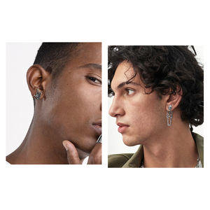 Orecchini Punk Gotici a Teschio in Lega Elettroplaccata, Borchie Oro Argento Unisex, Gioielli Moda Halloween con Design a Cuore Intagliato - Product Image 6