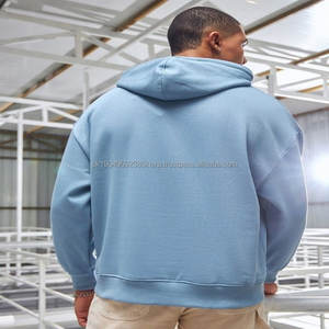 เสื้อฮู้ดซิปโอเวอร์ไซส์คุณภาพสูง ผ้าฟลีซคอตตอนเนื้อหนา ปักโลโก้ตามสั่ง เสื้อกันหนาวมีฮู้ด - Product Image 2