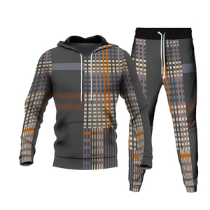 Vente en gros Logo personnalisé Color Block imprimé Survêtement décontracté pour hommes OEM Design personnalisé hommes Outdoor Training Survêtement ensembles hommes - Product Image 2