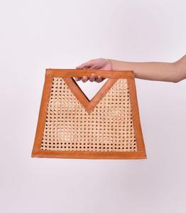 New Design Fashion Rattan and Genuine Leather Bag Handmade From Vietnam Wholesales Price - Product Image 5