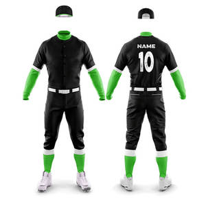 Uniformes de Béisbol Personalizados Transpirables Sublimados con Bordado Completo de Botones, 100% Poliéster, Colores y Tallas Personalizadas - Product Image 1