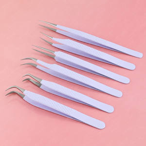 Nueva Pinza para Extensión de Pestañas con Punta de Fibra Curva Hecha a Mano, Herramienta de Aislamiento Delgada y Larga con Extremo en Forma de Gancho para Pestañas de Volumen - Product Image 2