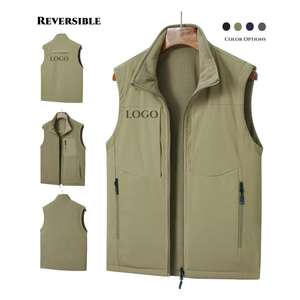 Chaleco sin Mangas para Hombre, de Algodón y Poliéster, Cuello en V, Multibolsillos, Estilo Cargo, Transpirable, para Primavera, Servicio OEM - Product Image 4