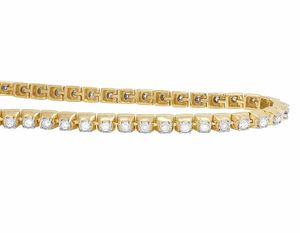 Bracelet chaîne tennis rond en moissanite plaqué or personnalisable en argent sterling S925 pour cadeau de mariage - Product Image 2