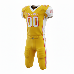 Ensemble de maillot et short de football américain personnalisable 100% polyester respirant et grande taille avec position du logo sur le devant - Product Image 3