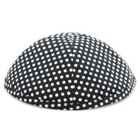 Kippah Personalizada con Diseño de Puntos Blancos y Negros, Gorro Judío de Algodón Puro con Cuello Redondo, Accesorio Étnico Moderno