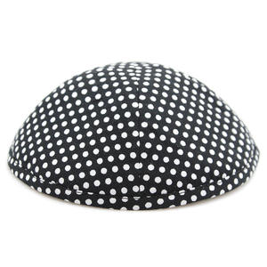 Kippa personnalisée 2025, noire et blanche à pois, en pur coton, col rond, chapeau juif, accessoire ethnique tendance - Product Image 2