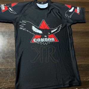 Diseños personalizados de sublimación Rash Guard para BJJ MMA Jiu Jitsu-Spandex/poliéster/Nylon 240g tela barata de alta calidad al por mayor - Product Image 3