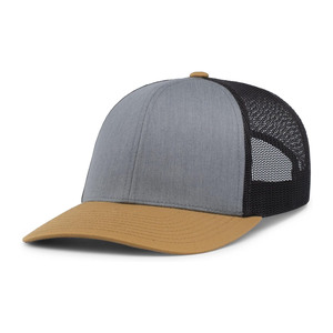 Classique 5 panneaux maille camionneur chapeau haute qualité en cuir broderie Patch mode personnalisable Logo sport camionneur chapeau - Product Image 1