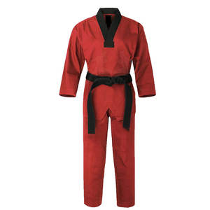 ชุดเทควันโดสีพื้นแบบเรียบของผู้ชายชุดเทควันโดศิลปะการต่อสู้โลโก้ตามสั่ง - Product Image 2