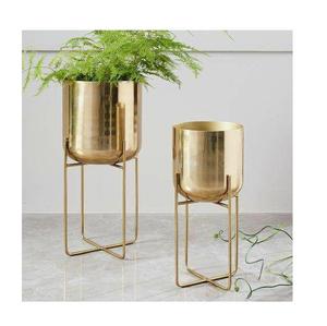 กระถางแผ่นโลหะสไตล์โมเดิร์นตกแต่งด้วยทองรูปทรงกลมสำหรับใช้ในสวนชาวไร่สมัยใหม่ดีไซน์ไม่เหมือนใคร - Product Image 1