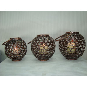 Bougie Antique en cuivre Hurricane, petit support de bougie pour la décoration de la maison, lampe à bougie et Table à manger, lampe à thé décorative - Product Image 3