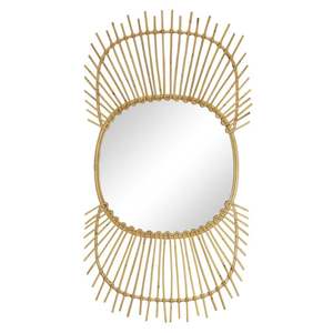 Décor d'art américain Miroir en rotin Ojai fait à la main Miroir mural décoratif Matériau naturel Tissé à la main écologique - Product Image 3