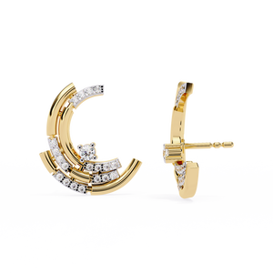 Brilliant 18K Gold Earring with Lab-Grown Diamond Premium Diamond Earrings - Product Image 2
