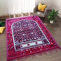 Tapis de prière en tricot Raschel, épais et doux au toucher, tapis de prière musulman pour mosquée