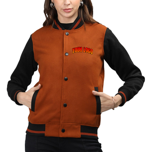 Veste bomber varsity en cuir véritable avec manches en laine de haute qualité sur mesure pour hommes et femmes - Product Image 4