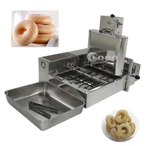 Ticari yiyecek içecek ekipmanları 4 satır Mini Donut yapma makinesi 110V 220V elektrikli otomatik Mini Donut fritözü makinesi üreticisi