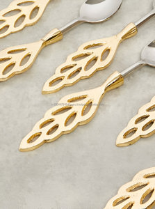 Ensemble de couverts en métal de qualité supérieure avec poignée en feuille Prix pour le café et le thé Occasions de mariage pour les hôtels - Product Image 5