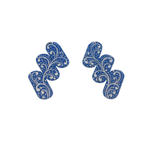 Boucles d'oreilles créoles en laiton doré mat, style Meenakari, pour fêtes, pour filles et femmes - Product Image 2